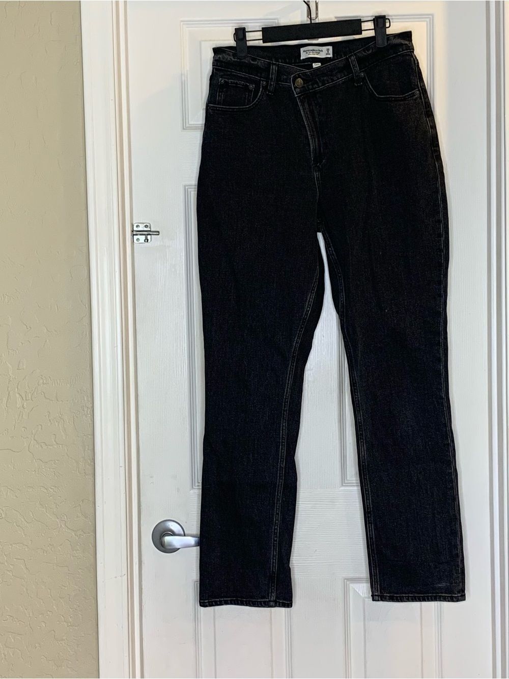 Abercrombie & Fitch The 90s Slim Straight Ultra High Rise Black Size 8